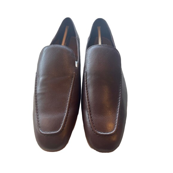 The Men's Store Bloomingdale's Men's 12 Last Push Down Apron Toe Loafers Brown - Picture 5 of 7